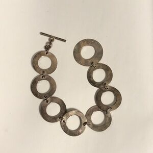 Sterling Silver Circle Link Bracelet 8 inch